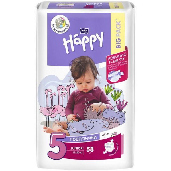 Изображение товара Подгузники Bella Happy Юниор 12-25кг 58шт Подгузники Bella Happy Юниор 12-25кг 58шт фотография