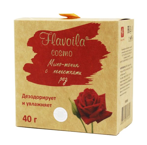 Изображение товара Флавойла Космо мыло-тоник с лепестками роз Дезодорирует и увлажняет Сашера-Мед 40г Флавойла Космо мыло-тоник с лепестками роз Дезодорирует и увлажняет Сашера-Мед 40г фотография