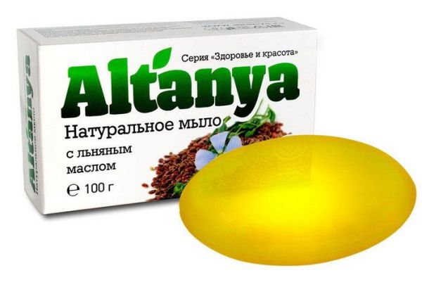 Изображение товара Мыло Алтания натуральное с льняным маслом, 100 г Мыло Алтания натуральное с льняным маслом, 100 г фотография